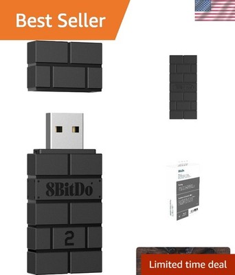 Compact USB Wireless Gaming Adapter - All-in-One Controller Connector in Black