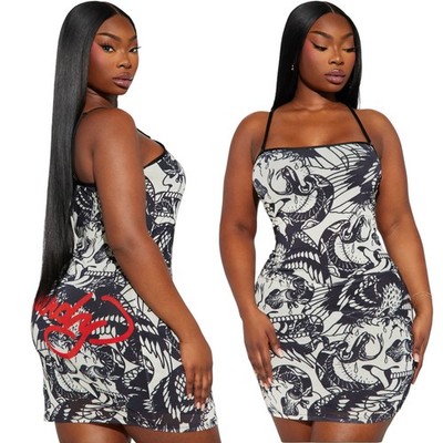 NWT Ed Hardy Dolls Kills Y2K Inspired DBD Eagle Mesh Slip Mini Dress Size 1X