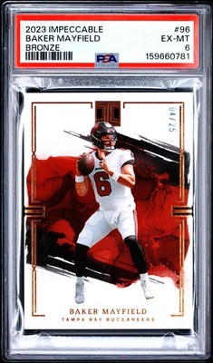 2023 PANINI IMPECCABLE BRONZE #96 BAKER MAYFIELD 4/25 PSA 6