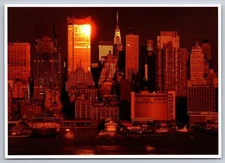 New York City Mid-Town Reflection Sunset Postcard Photographer Jon Ortner USA