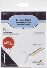 Scrapbook Adhesives 3D Foam Strips 76/Pkg White, 0.12X3.93X0.08