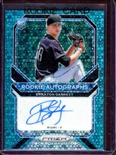 BRAXTON GARRETT ~ 2021 Prizm Rookie AUTO Prizms Teal Donut Circles #34 (#4/12)