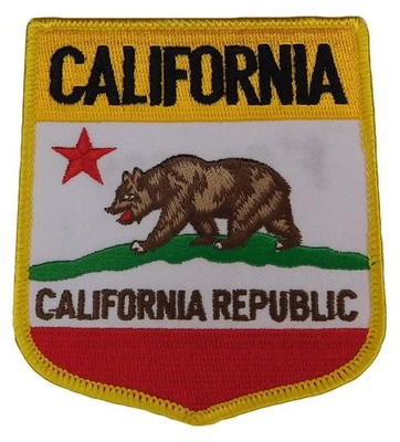 State Of California Flag Shield Embroidered Iron On Patch Travel Souvenir 117-E