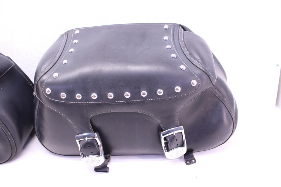 02-09 YAMAHA V STAR 1100 CLÁSICO FABRICANTE DE EQUIPOS ORIGINALES EQUIPAJE DE CARGA LATERAL ALFORJA BOLSA CONJUNTO DURO  Foto 4 de 4