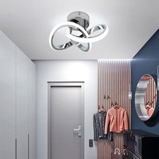 Chrome 3 Ring LED Ceiling Light 6000K Cool White Flush Mount Modern Fixture