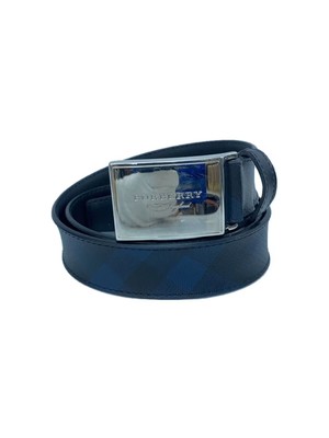 blue burberry belt