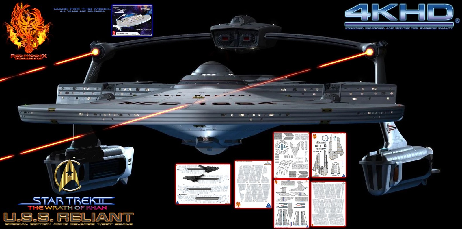 Star trek: U.S.S. Reliant- 1/537 Scale Enhanced ST: II Detai