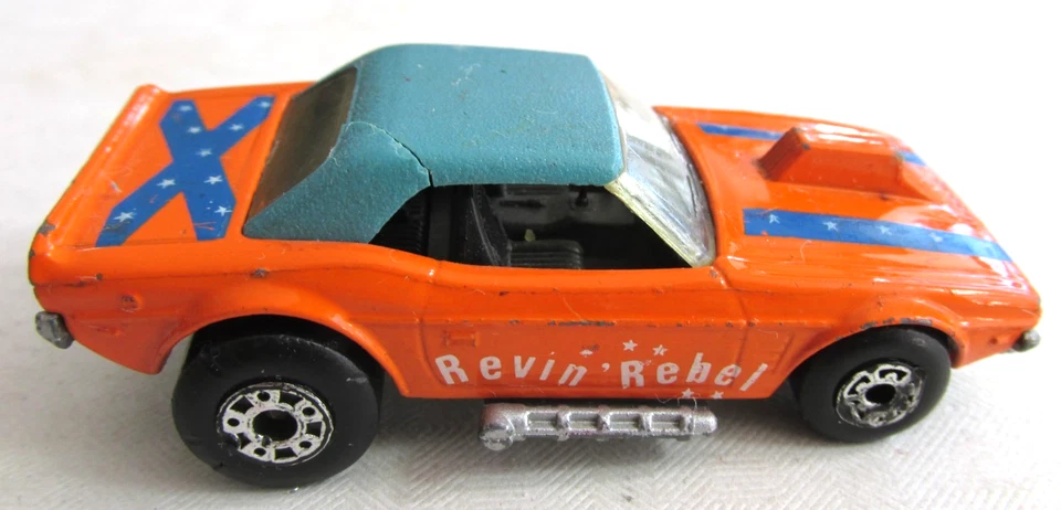 1975 Lesney Matchbox Superfast REVIN REBEL Dodge Challenger Orange & Blue - Image 2 of 4