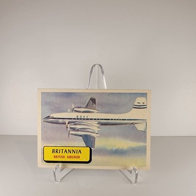 1957 TOPPS WINGS PLANES OF THE WORLD 26 BRITANNIA BLUE BACK VINTAGE TRADING CARD