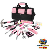 Werkzeugset Werkzeugkoffer 106 Teilig Rosa Nylontasche Mit Tasche 3