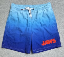 Jaws Shark Swim Trunk Shorts Graphic Print Side Pockets Mens Size Small NWOT