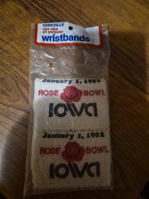 January 1st 1982 Rose Bowl Iowa Wristbands Sealed Vintage Football