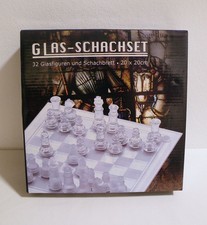 NEU Glas Schachspiel 32 Glasfiguren Schachbrett 20x20 cm OVP ungeöffnet