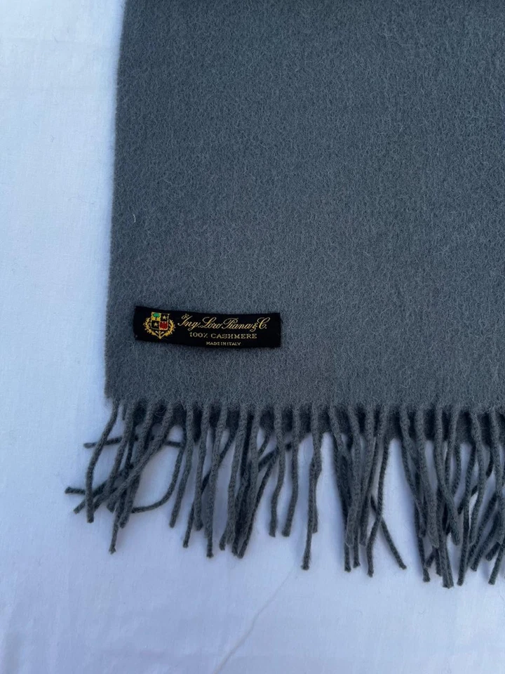 Mantón bufanda Loro Piana 100 % cachemir gris hecho en Italia Foto 3 de 4