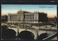 Cartolina Stoccolma, Riksdagshuset, tram 