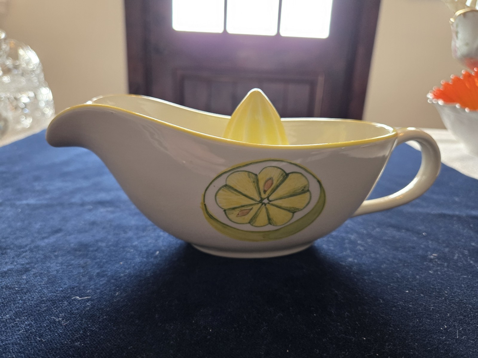 Vintage Citrus Juicer With Handle Bowl Squeezer And Strainer Made In Portugal