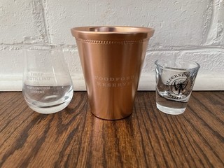 Three Kentucky Bourbon Trail Distillery Glasses And Cup