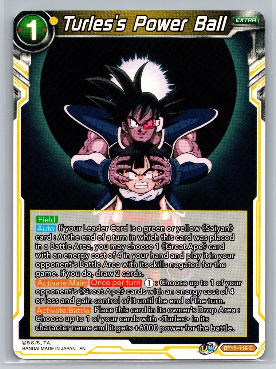 Turles's Power Ball BT15-118 C Dragon Ball Super Card Game Yellow