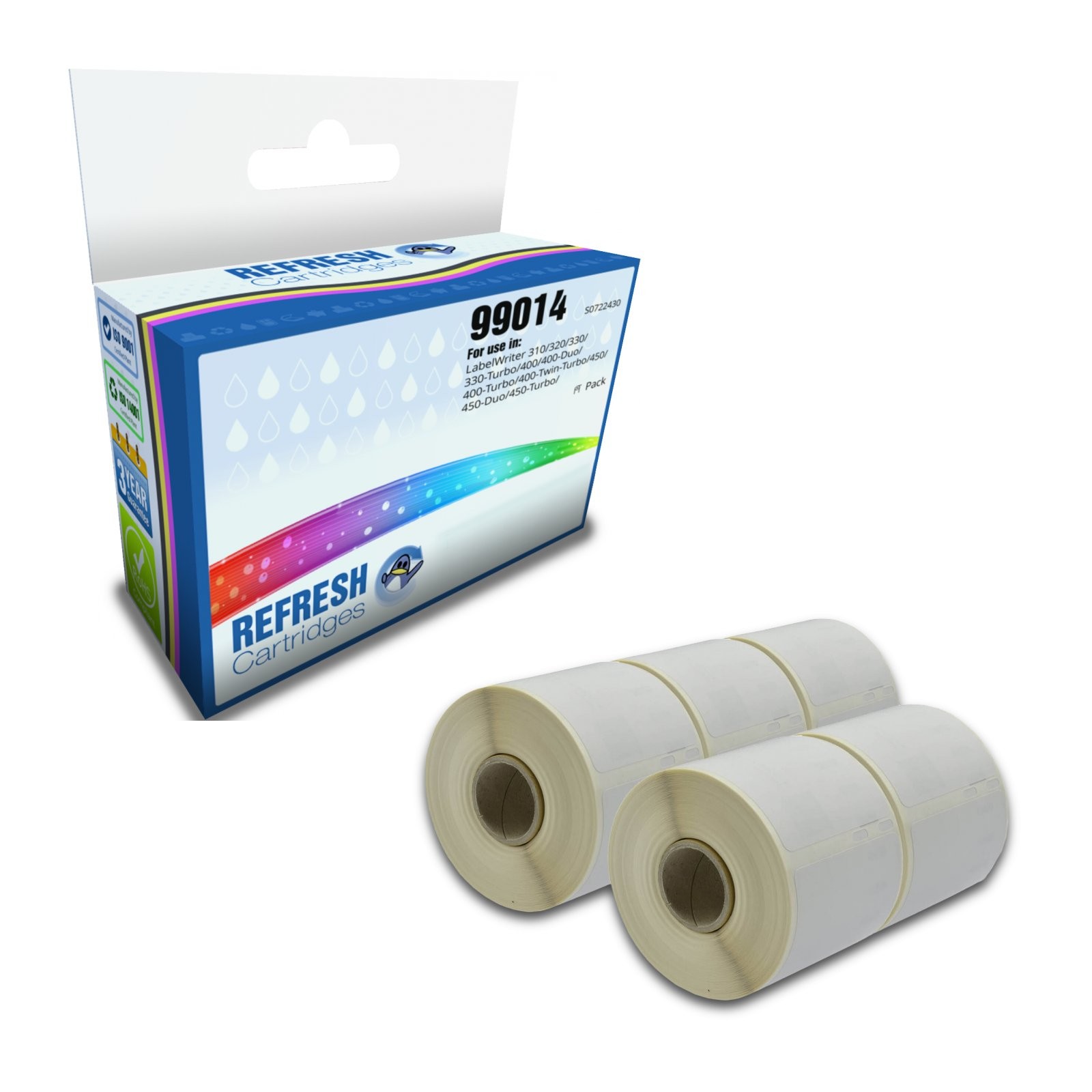 Refresh Cartridges 5 x 99014 54x101mnm Address Label Rolls For Dymo Printers