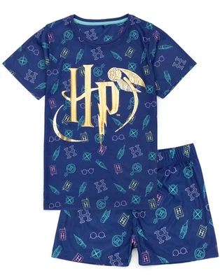 Pyjama bleu Harry Potter à manches courtes et à jambes courtes Filles - Photo 1/4
