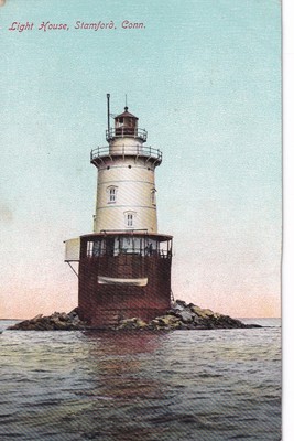 Lighthouse at Stamford Connecticut CT Light House Postcard E26