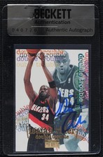 BAS 1996-97 Skybox Premium Double Trouble Isaiah Rider Seal of Authenticity 3c7