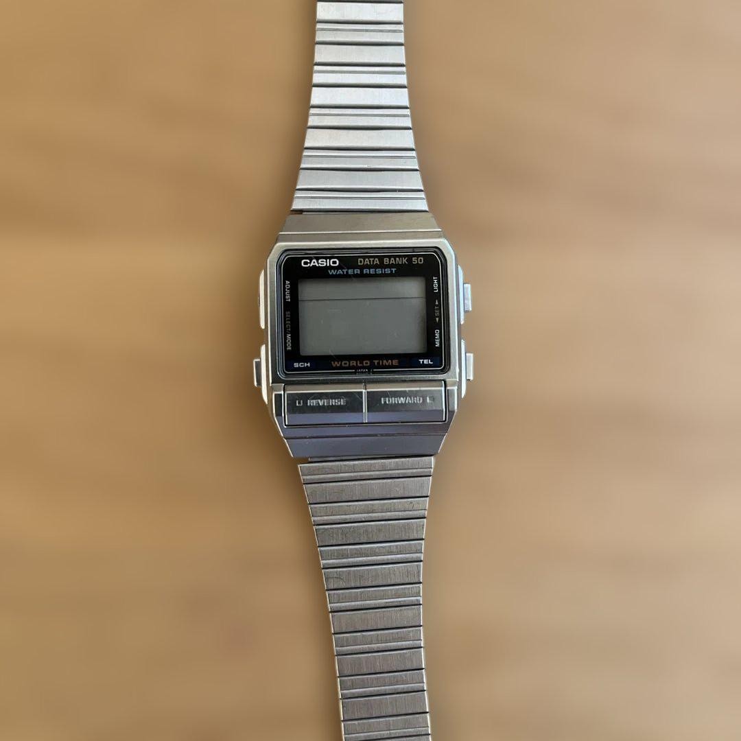 【CASIO】DB-50 DATA BANK ヴィンテージ 希少モデル Casio Db-520 Module 675 Data Bank 50 Vintage World Time