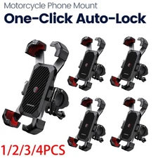 1~4x Motorcycle Mount Auto Lock 100mph Military Anti-Shake Bike Phone Holders