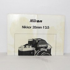 Used Nikon Nikkor 28nn f/3.5 AI lens Instruction Manual Guide O31246