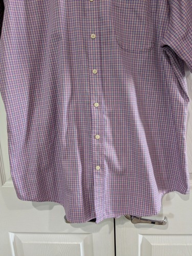 Peter Millar Herren Kurzarm Hemd mit Knöpfen, lila kariert Baumwolle, XL, Nanoluxe - Bild 6 von 12