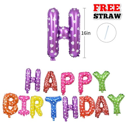 HAPPY BIRTHDAY Balloons Bunting Balloon Banner Party Decoration Inflating Decor - Picture 21 of 116