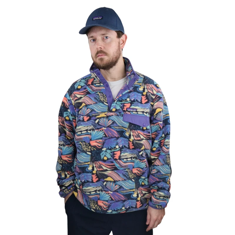 patagonia aztec joy pitch synchilla snap-t fleece pullover jacket