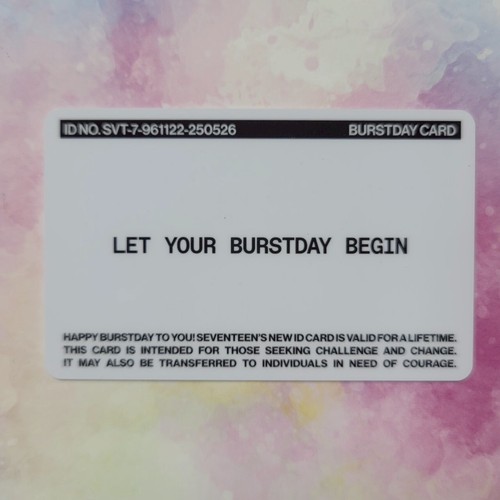 SEVENTEEN HAPPY BURSTDAY NEW ESCAPE MYSELF BURSTDAY ver. 5th Album Photo card - Picture 149 of 301