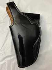 Jay Pee Military high gloss Black Leather Gun Holster 9MM Hi-Gloss LEFT HANDED