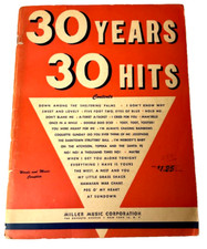 30 Years 30 Hits Music Book 1950 Words and Music VTG Miller Music Corp