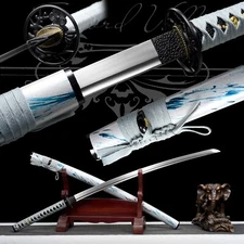 Handmade Katana/Collectible Sword/High-Quality Blade/Battle Ready/Samurai/White