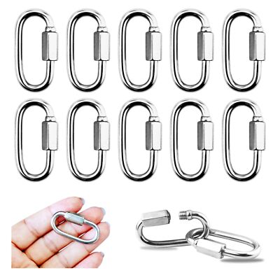 10 Pack Quick Link Locking Carabiner Threaded Clips for Swing Hammock