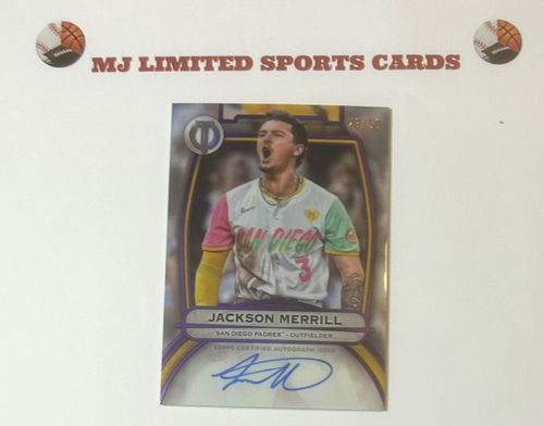 2025 Topps Tribute Baseball - Jackson Merrill #TA-MER Purple Auto 29/50