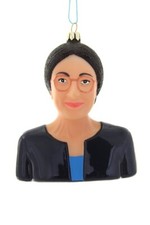 ALEXANDRIA OCASIO-CORTEZ Glass Christmas Ornament, by Cody Foster