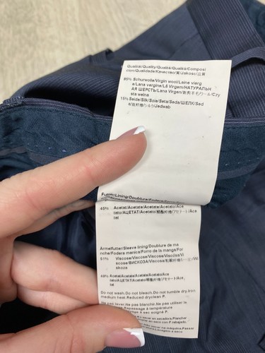 Hugo Boss Herren Seide-Wolle Anzug 2 Knöpfe Blazer + Hose Größe 56 (XL) - Bild 12 von 14