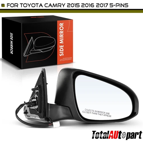 White Power Heated Mirror for Toyota Camry 2015 2016 2017 5-Pins Right Passenger