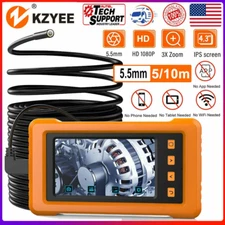 5/10M 5.5mm Endoscope 4.3'' 1080P HD Inspection Snake Scope Borescope 6 LEDs Cam