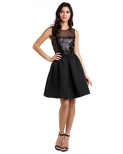 Abito Taylor Abiti Paillettes Illusione Svasato Tg 8P Nuovo - Foto 1 di 3