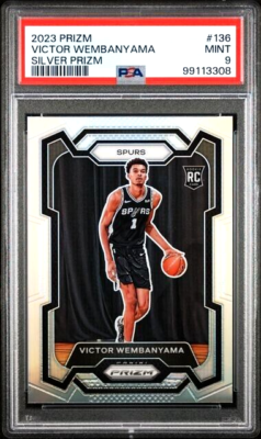 Victor Wembanyama 2023-24 Panini Prizm SILVER #136 PSA 9 Wemby RC 