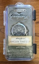 Rare Eddie Bauer Angler Time Clip Angler II Watch W/ Original Otter Box #1113