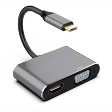 USB-C to HDMI VGA Adapter Video Splitter HDTV Cable TV Video for Cell Phones