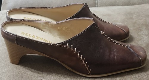 Lavorazione Artigiana Relaxshoe Women's Brown Leather Mule Sz 36 US 7.5 - Picture 3 of 12