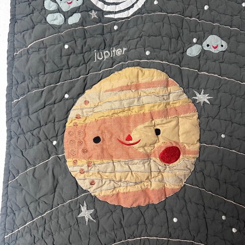 Crate and Barrel “The Land of Nod” Outer Space Crib Quilt Toddler Bed 37" x 47" - Picture 2 of 4