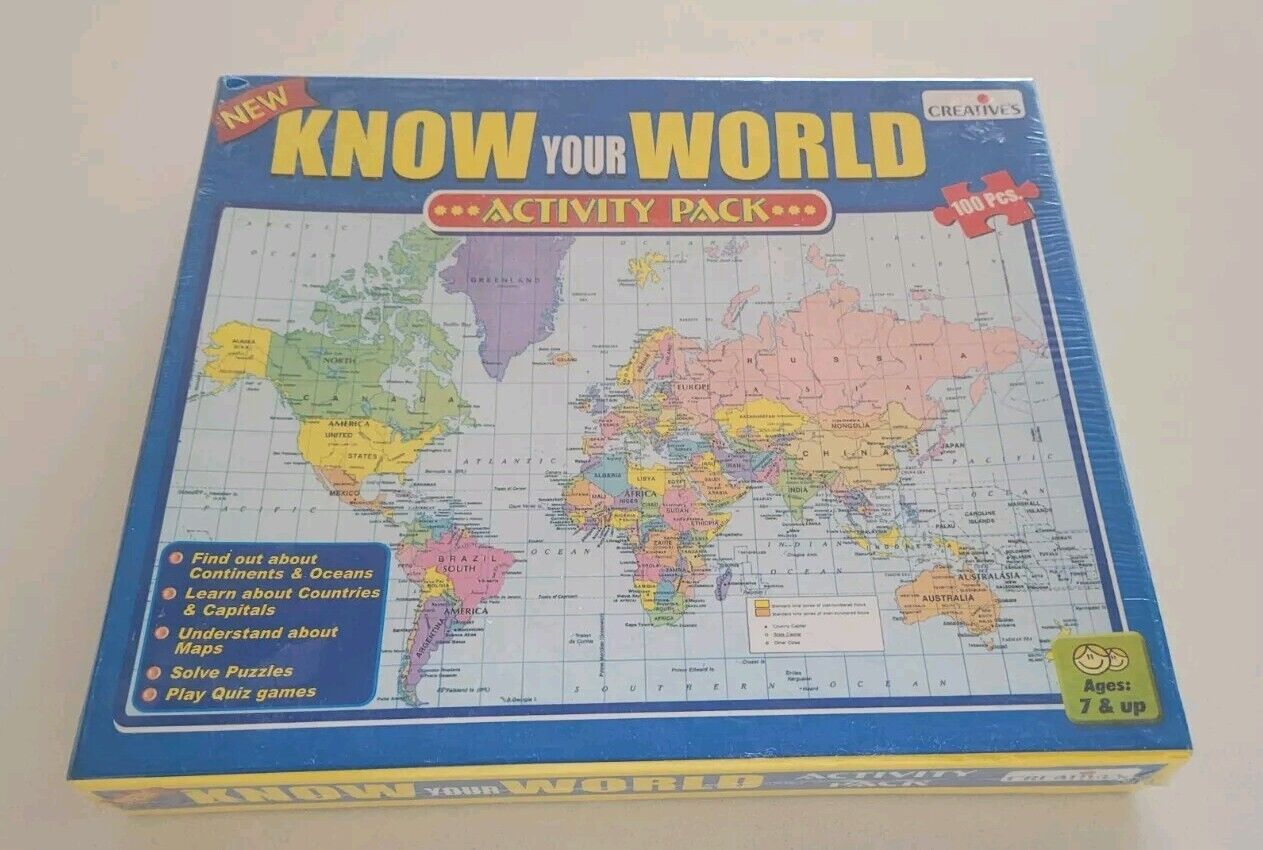 KNOW YOUR WORLD Educational JIGSAW PUZZLE Geography Game Learning HOMESCHOOL New