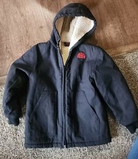 Children  s Mac Tools Black Heavy Duck Fabric Jacket Fleece Lining Size Sz 7-8